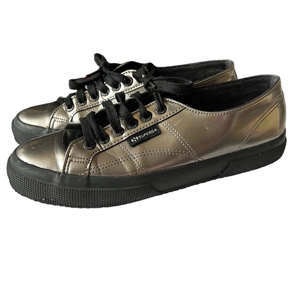 SUPERGA | Varnish Mirror Metallic Lace Up Shoes size 8 - Picture 4 of 7